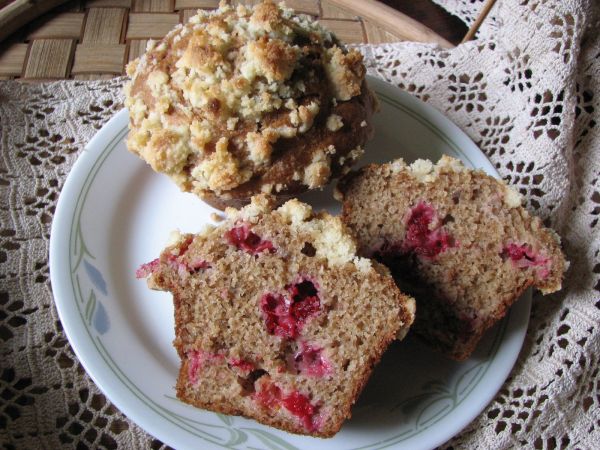 Cranberry Applesauce Sourdough Muffins